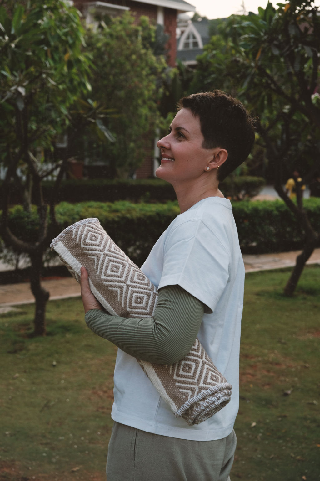 Peaceful yoga meditation practice in soft natural light