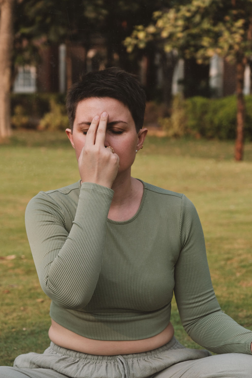 Peaceful yoga meditation practice in soft natural light